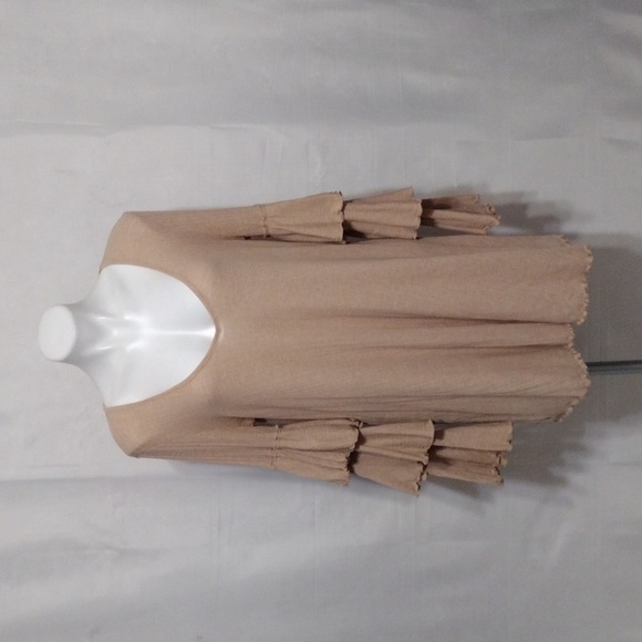 Free People Beach Seashore Ruffle Mini Dress | Tiered Sleeve Summer Boho Medium - Picture 1 of 14